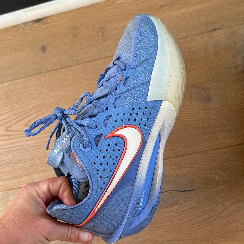 Never Worn Outside - Nike basketball Sneakers - Blue with White & Orange Swoosh